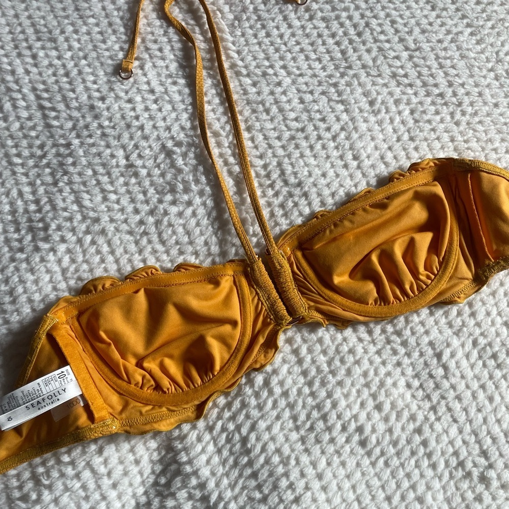 Seafolly | Stardust U-Tube Bandeau Bikini Top in Saffron | Swim Top | NWOT - Picture 8 of 16